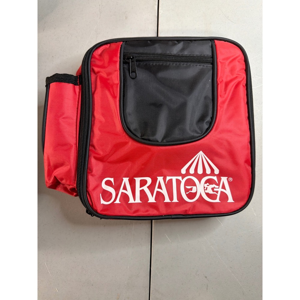 Vintage Saratoga Horse Race Souvenir Vinyl Lunch Bag Insulated 8"x13"x9" High
